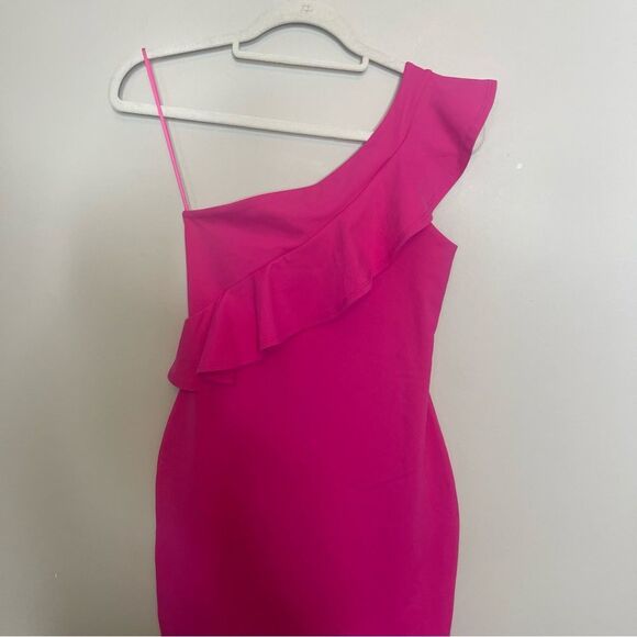 Susana Monaco One Shoulder Ruffle Trim Dress Size XS NEW - Picture 6 of 7